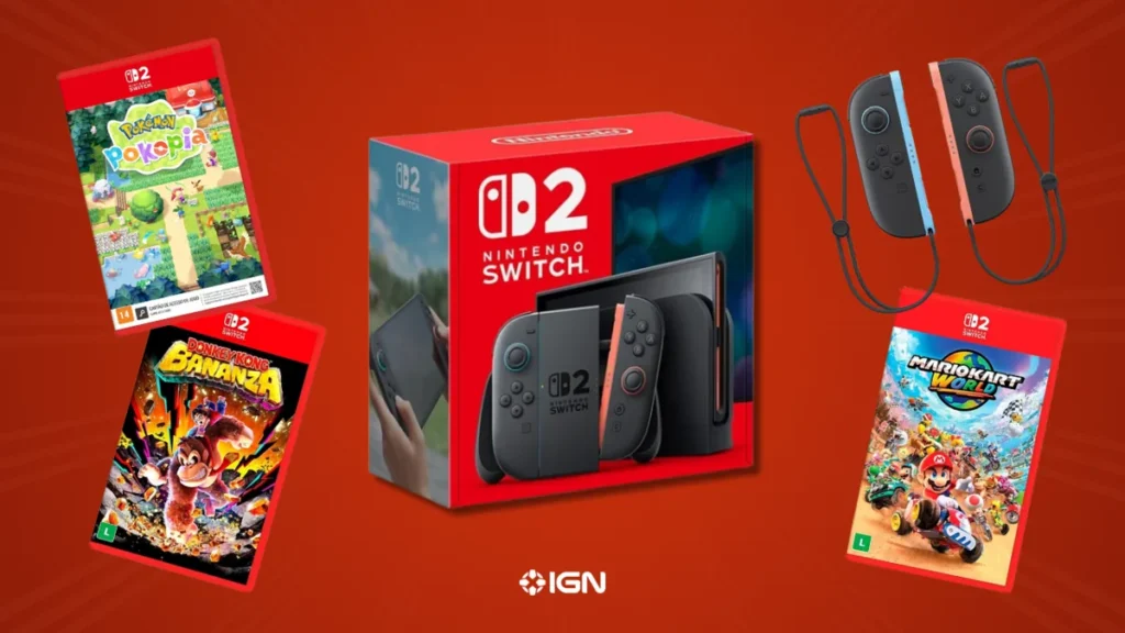 Nintendo Switch 2 ganha pacotes promocionais com jogos e acessórios na Amazon